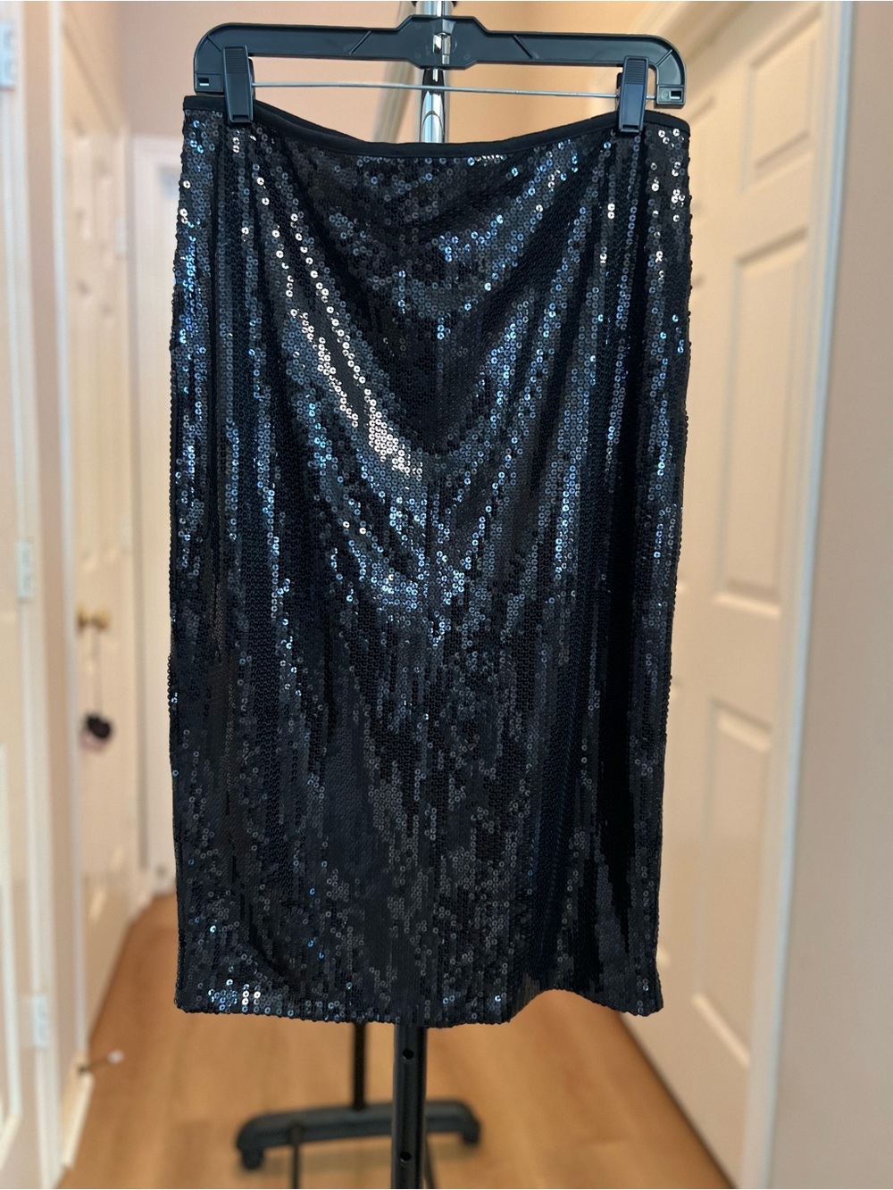 Black Sequin Pencil Skirt - Women's Evening Skirt